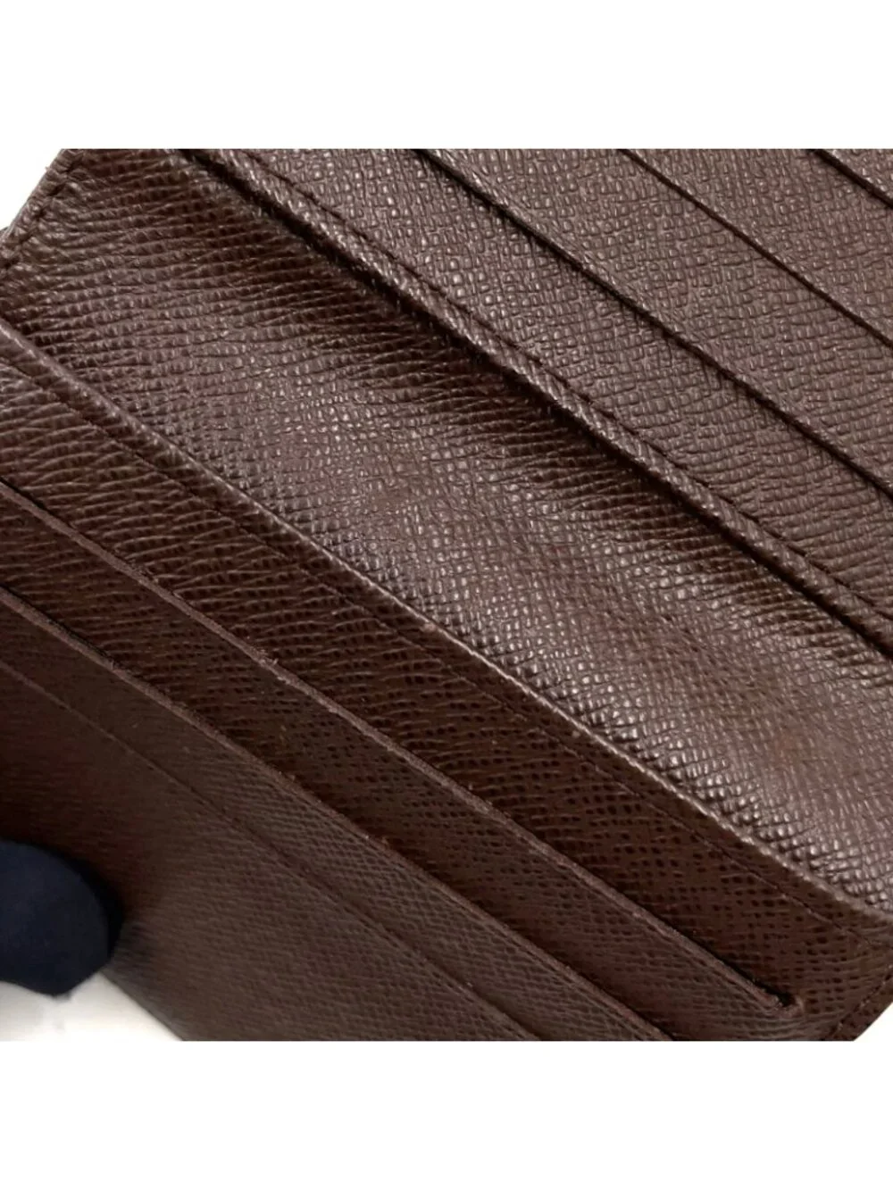 Louis Vuitton Portefeuille Elise Damier Ebene Leather with Initials Brown Hook